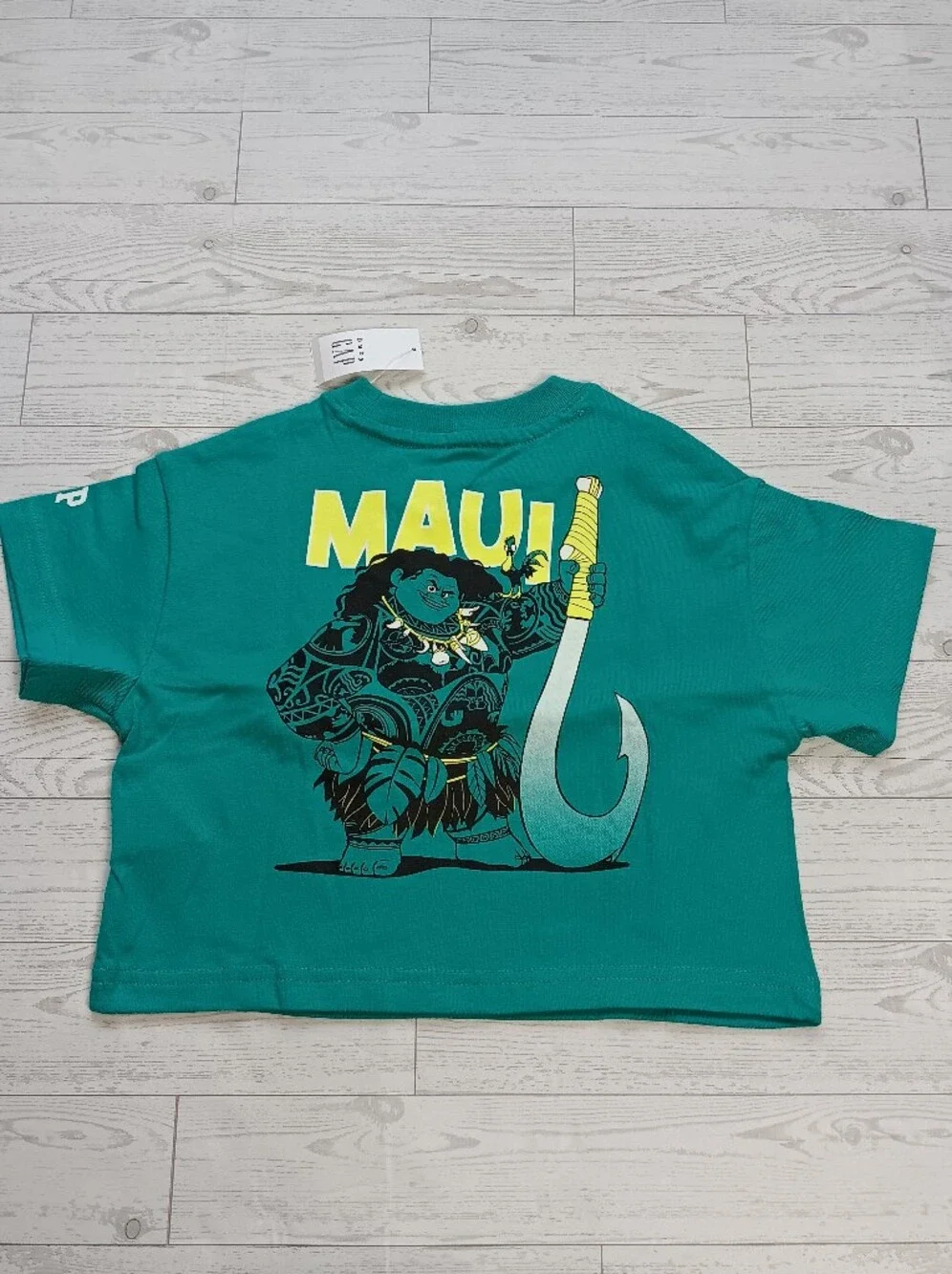 NWT  Baby Gap Disney Moana Maui Print Oversized Shirt Short Sleeve 12-18 M